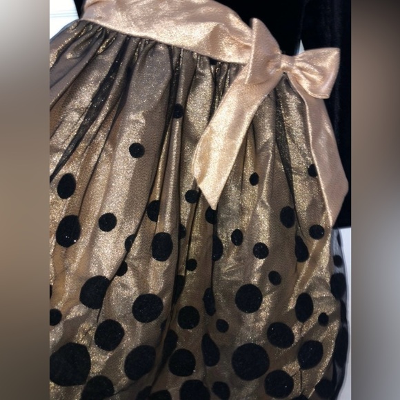 Black and Gold Polka Dot Dress - Picture 3 of 6